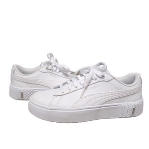 White Puma sneakers, worn once, women's size 7.5